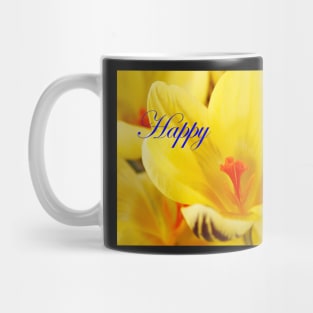 Crocus  'Gipsy Girl' with Happy Easter message Mug